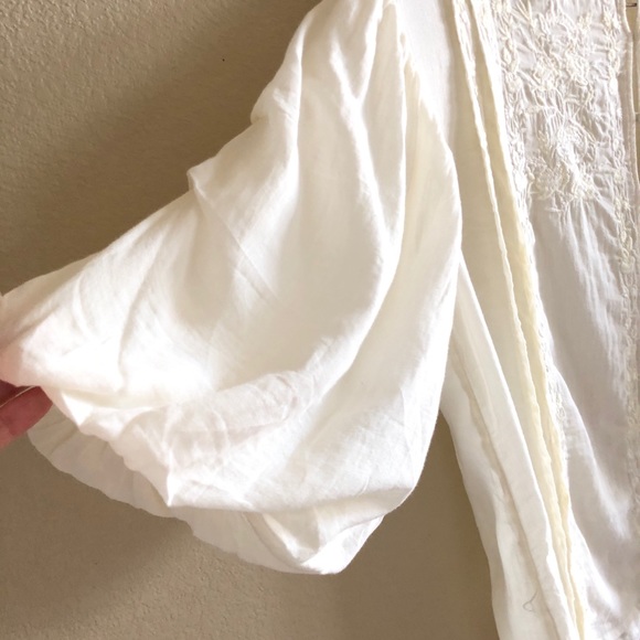 Free People || Ivory Button Blouse - Picture 6 of 10